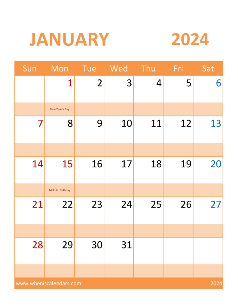 Download Free Jan 2024 Printable Calendar Letter Vertical J4117