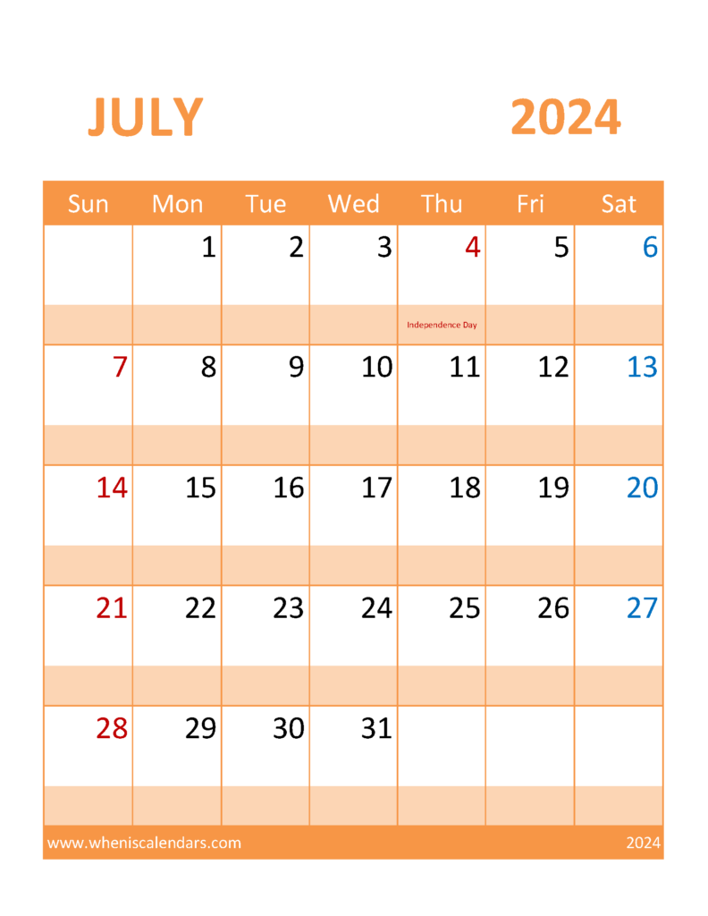 Download Free Jul 2024 Printable Calendar Letter Vertical 74117