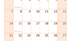 Download Free Printable January 2024 Calendar page Letter Vertical J4119