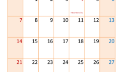 Calendar July 2024 Blank J7399